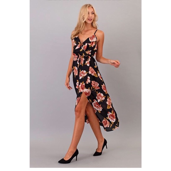 VALENTINA RUFFLE FLORAL MAXI WRAP DRESS - Picture 2 of 8